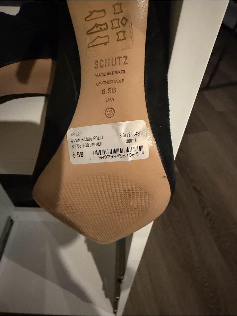 SCHUTZ Black Suede Pointed Toe Pump